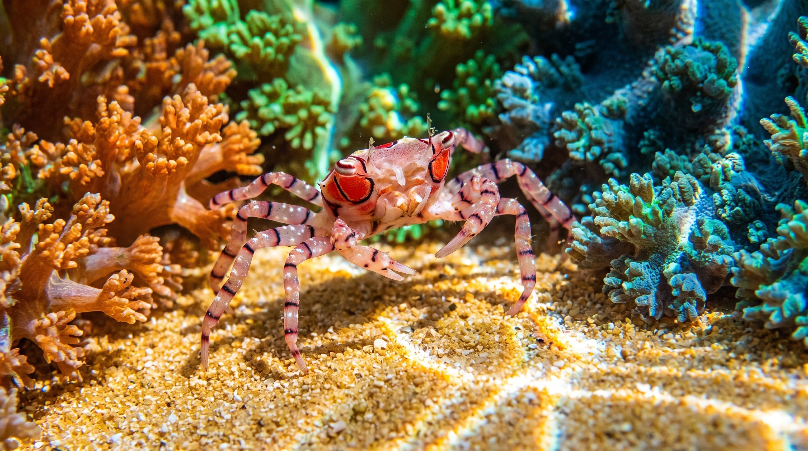 Las anémonas marinas aportan cnidocitos que pueden inyectar un veneno paralizante y ayudan a Lybia tessellata a disuadir depredadores (Imagen Ilustrativa Infobae)
