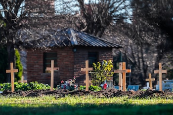 Vista de varias cruces sobre