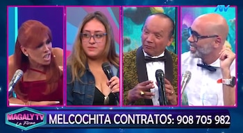 Melcochita y Heidy Amado: joven pareja del artista revela cómo viven su relación y responde sobre su intimidad. Captura: Magaly TV La Firme.