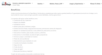 Prestaciones que ofrece Six Flags