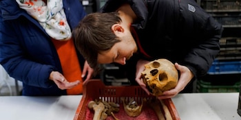 El sarcófago romano, sellado durante