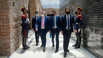 Llegando ayer al Museo del