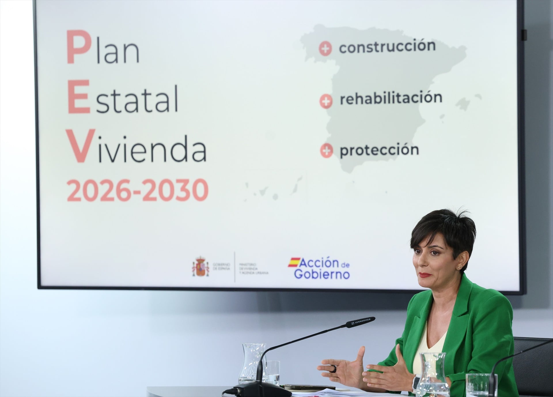 La ministra de Vivienda, Isabel Rodríguez, durante la rueda de prensa posterior al Consejo de Ministros(Marta Fernández / Europa Press)