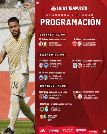 Programación de la fecha 8 del Torneo Clausura 2025