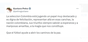 El presidente Gustavo Petro elogió a la selección Colombia por su destacada actuación en la Copa América 2024 - crédito @petrogustavo /X