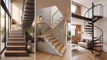 Escaleras en espiral, en L o rectas: cuál conviene según el tamaño de tu hogar
