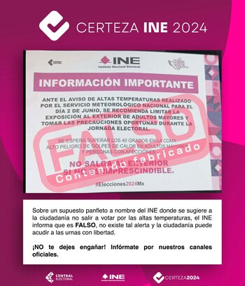 El INE desmintió que haya