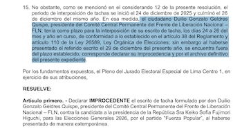 Rechazan de plano tacha contra