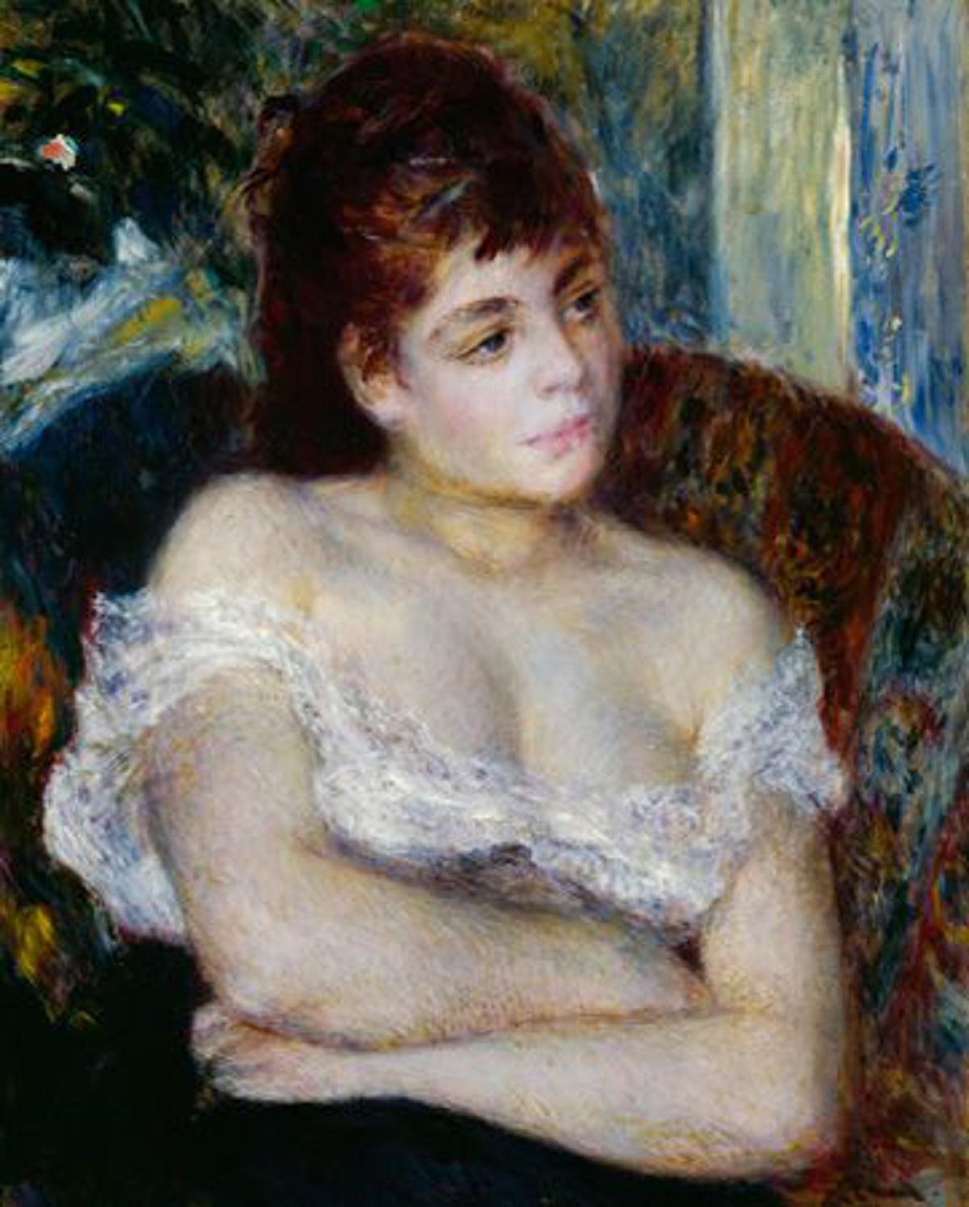 “Mujer en un sillón” es una pintura creada por Pierre-Auguste Renoir en 1874