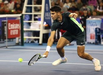 Alcaraz, en acción contra Ruud