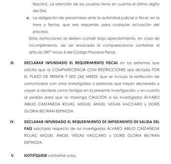 PJ impone reglas de conducta a fiscales promovidos por Patricia Benavides.