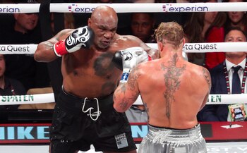 Tyson volvió a pelear a los 58 años (Kevin Jairaj-Imagn Images/File Photo)