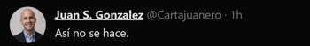 El Tweet de Juan González,