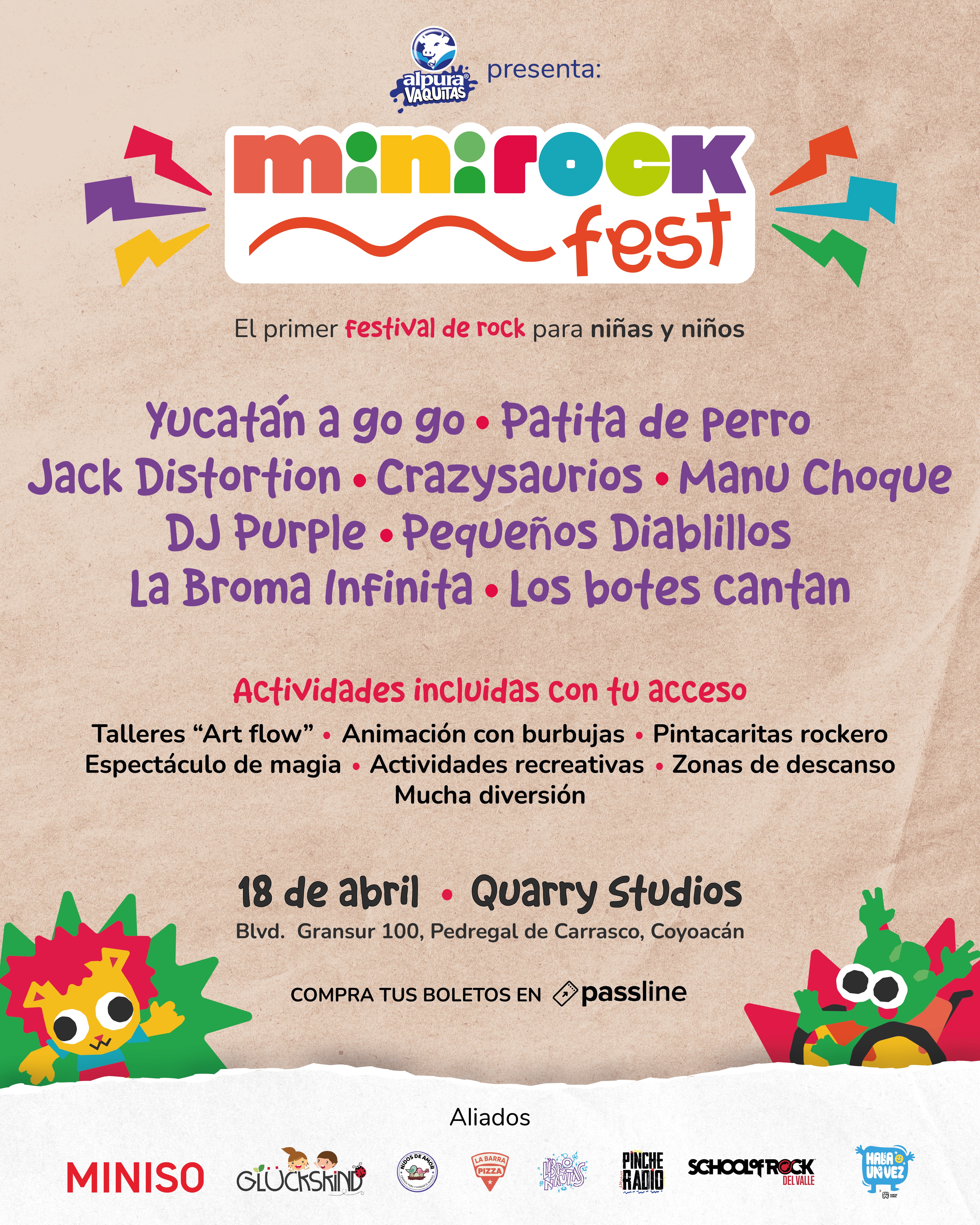 El primer festival de rock diseñado exclusivamente para niñas y niños se realizará en la Ciudad de México, con un cartel que desafía los estereotipos de la música infantil y pone la voz de la niñez en el centro. (Facebook Mini Rock Fest)
