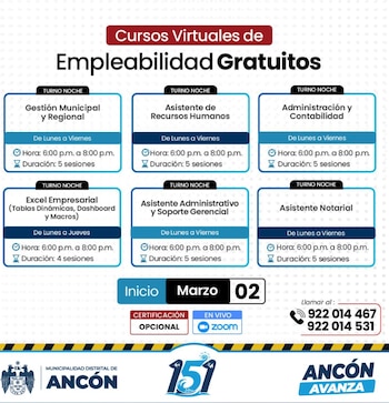 Los cursos se llevará a