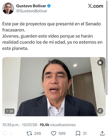 Gustavo Bolívar propuso regular la marihuana recreativa y legalizar la cocaína en Colombia - crédito @GustavoBolivar/X