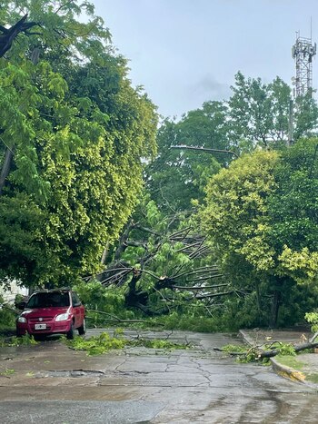 La entrada del club quedó