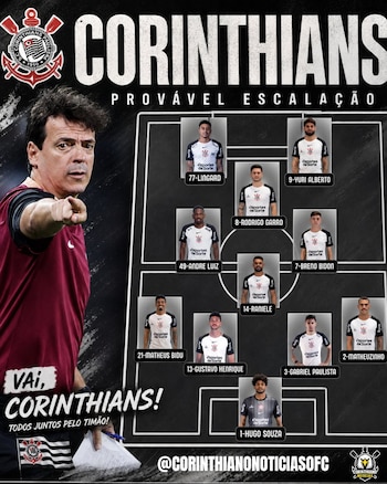 Nómina de Corinthians para enfrentar a Independiente Santa Fe - crédito Corinthians