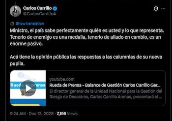 Carlos Carrillo calificó al ministro