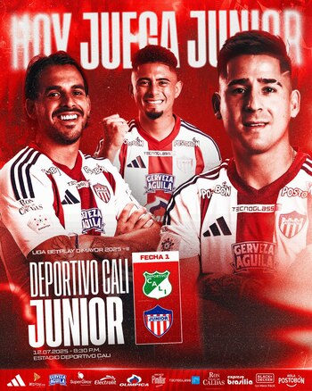 Con Guillermo Paiva, Javier Báez y Edwin Herrera, así presentó Junior el partido-crédito @JuniorClubSA/X