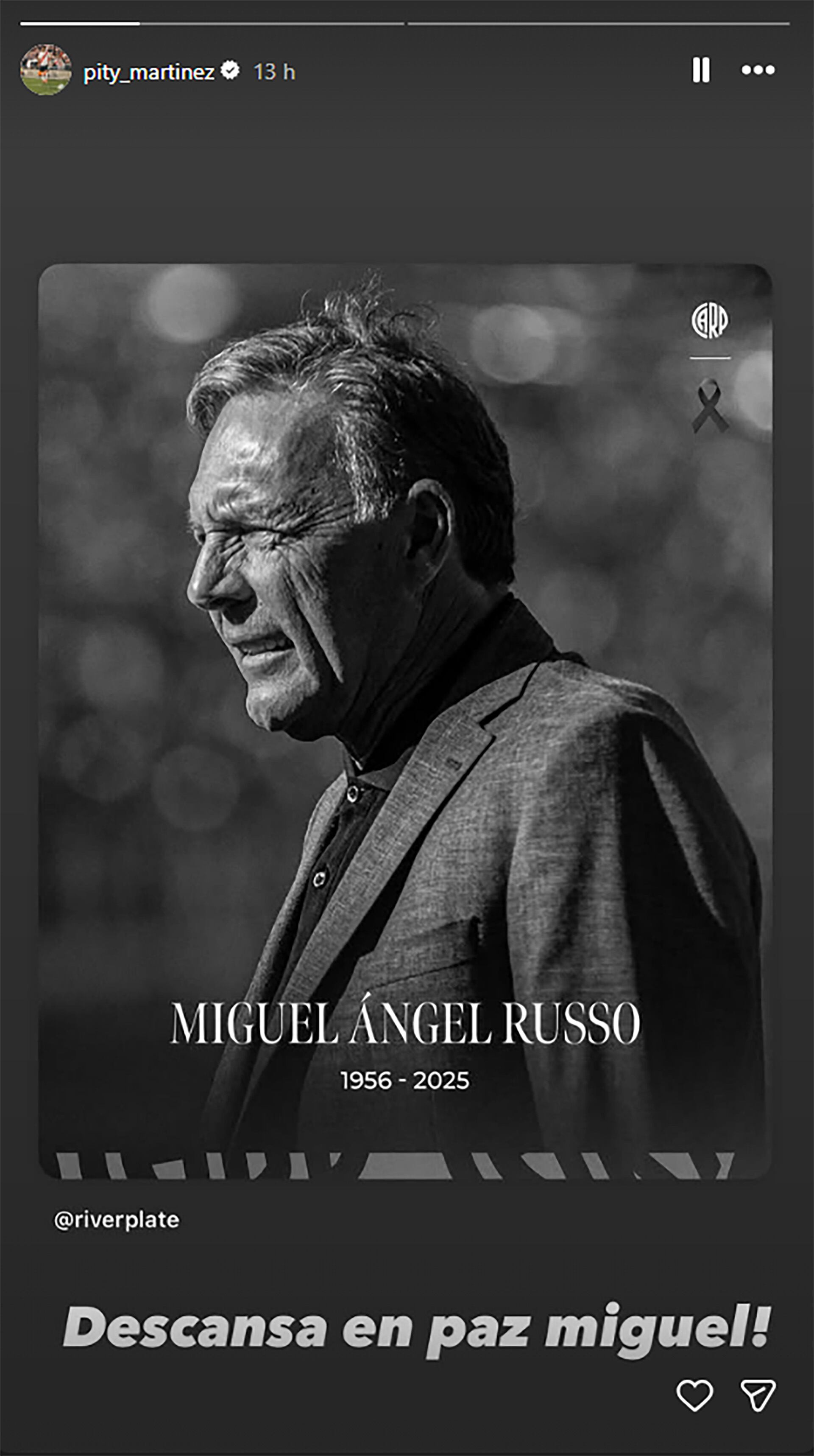 El Pity Martínez también recordó a Miguel Russo