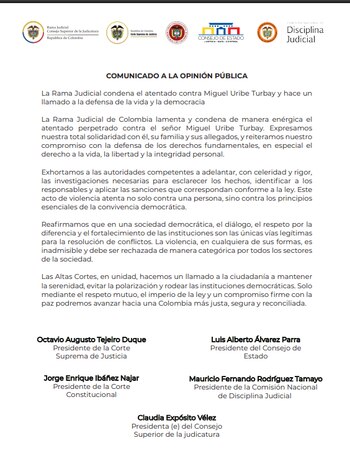Comunicado oficial de las altas
