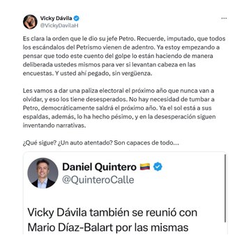 Vicky Dávila calificó de “desesperados”