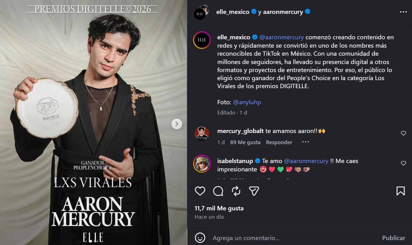 El People’s Choice en la categoría “Los Virales” reconoce la trayectoria de Mercury como creador de contenido (IG: aaronmercury)