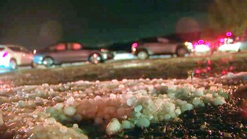 Las tormentas en Pettit, Texas,