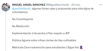 Líneas rojas del Partido Liberal.
Captura