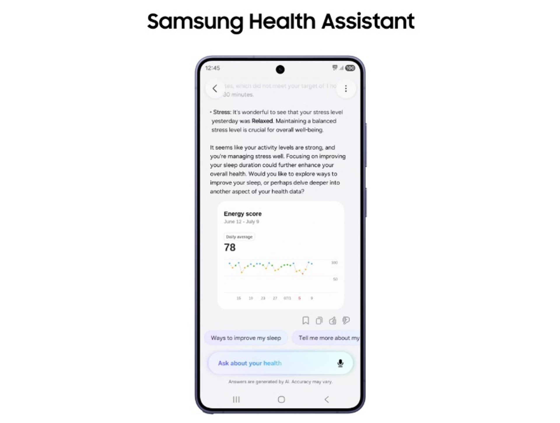 Samsung tiene un nuevo asistente de IA, Health Assistant, y con él los usuarios podrán comprender su datos de salud