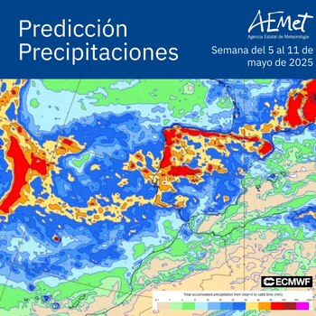 Predicción de precipitaciones semanal. (Aemet)