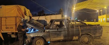 La camioneta en la que