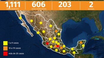 Mapa de casos de coronavirus