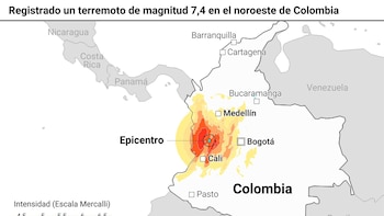 Aumentan a medio centenar los muertos por el seísmo de magnitud 7,4 registrado en el noroeste de Colombia