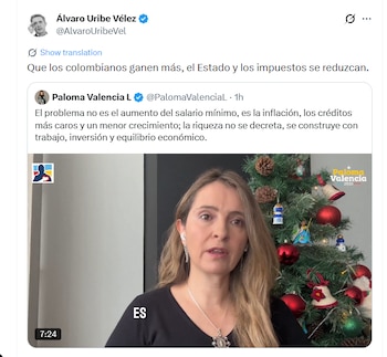 El expresidente Álvaro Uribe respaldó