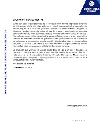 Comunicado oficial.