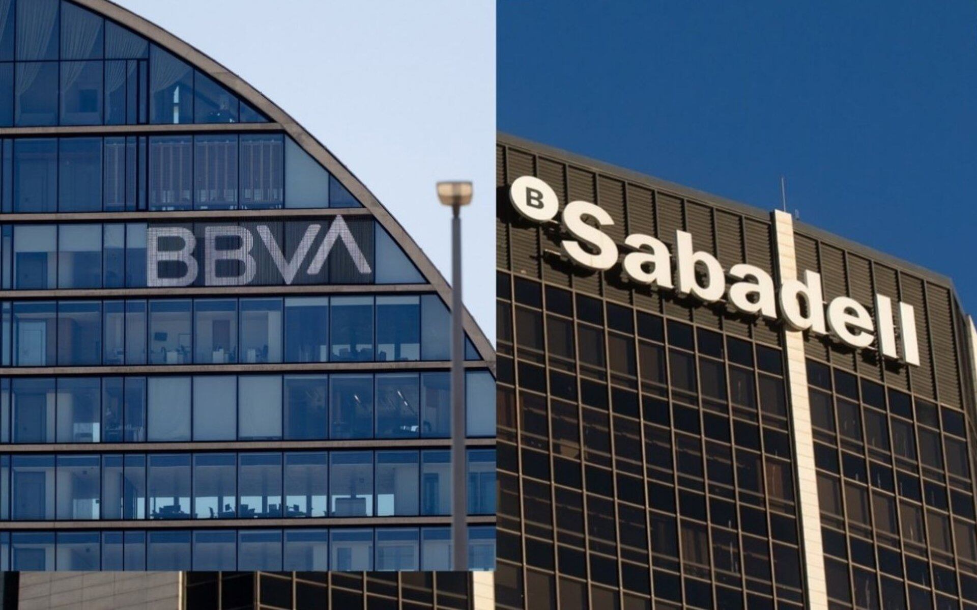 Logotipos de BBVA y Sabadell.
