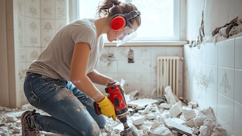 Una mujer hace una reforma