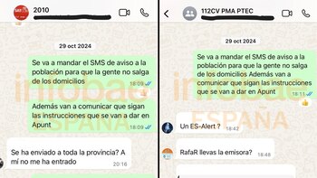 Los dos mensajes enviados en