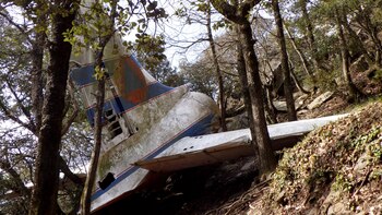 El avión estrellado en Requesens.