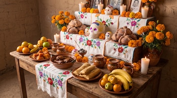 Ofrenda de Día de Muertos tradicional
