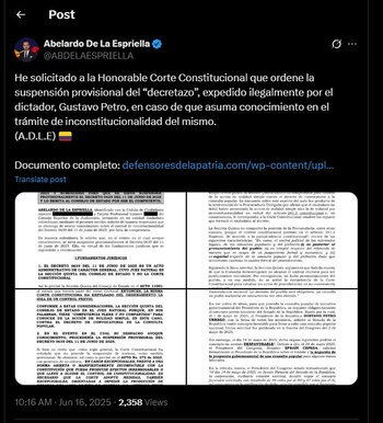 Abelardo De La Espriella compartió