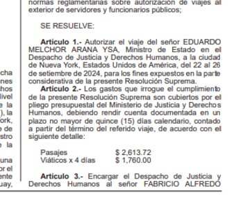 Ministro de Justicia viajará a