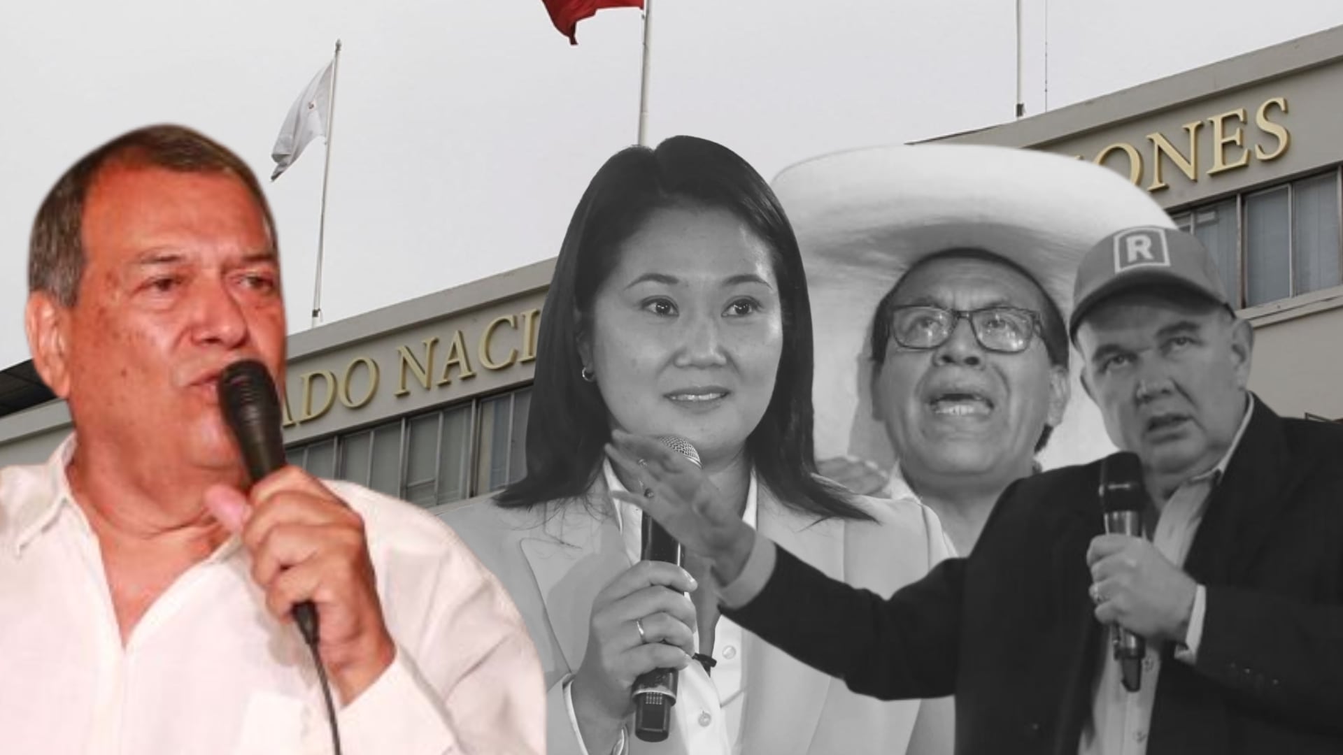 Keiko Fujimori espera rival mientras Roberto Sánchez y Rafael López Aliaga disputan el pase a la segunda vuelta| Andina (Composición Infobae)