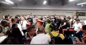 Fuerte pelea en el aeropuerto