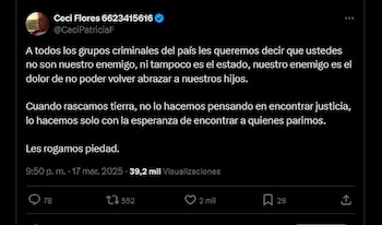 El mensaje de Ceci Flores