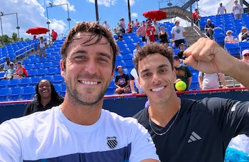 Francisco Cerúndolo y Tomás Etcheverry semifinalistas de dobles en el Masters 1000 de Montreal (Crédito: Instagram Etcheverry)