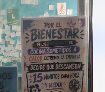 La medida de un restaurante en España para proteger a sus trabajadores del calor (X: @SoyCamarero)