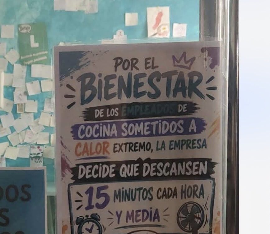 La medida de un restaurante en España para proteger a sus trabajadores del calor (X: @SoyCamarero)
